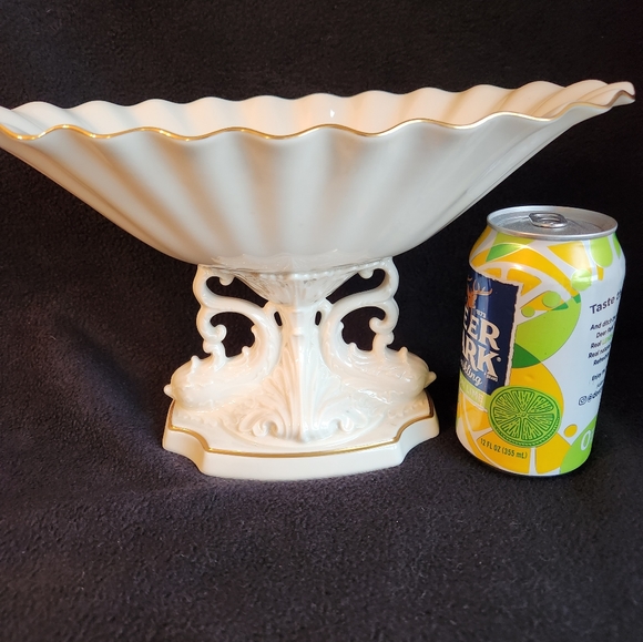 Lenox Centerpiece Mantel Bowl Porcelain 24K Gold Trim Ivory - Picture 9 of 9